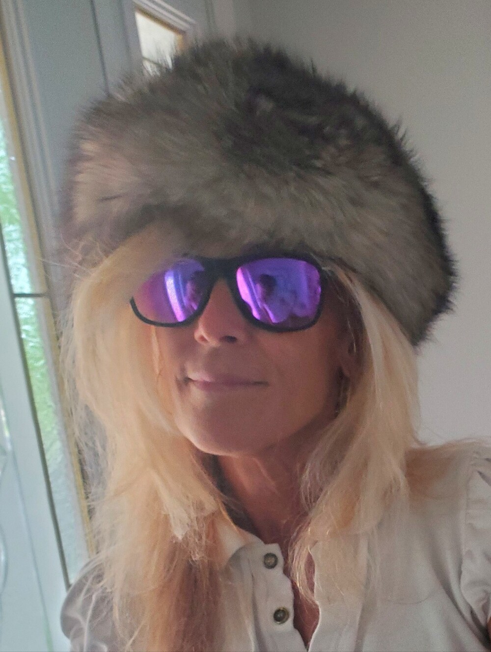 Silver Fox Fur Shearling Sheepskin Hat